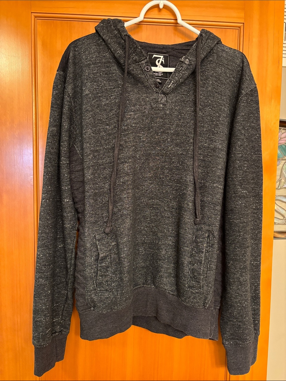 7FAM Men's-Style Charcoal Pullover Hoodie for Women